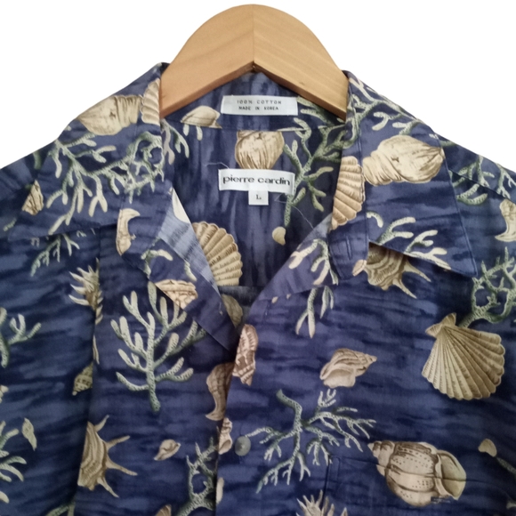 Vintage 90's Y2K Pierre Cardin Men's Cotton Hawaiian Shirt - Picture 2 of 8